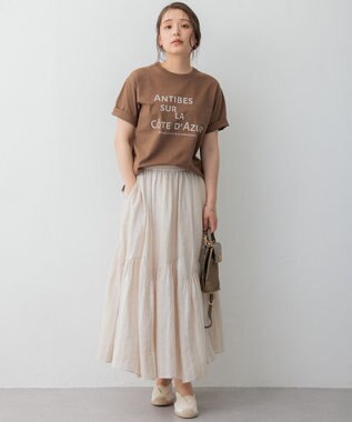 23区 S 【SLOW/一部店舗限定】MVSコットン デザイン ロゴTシャツ ブラウン系