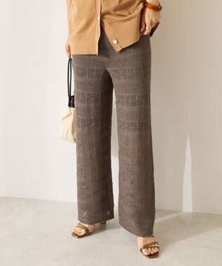 AMERICAN HOLIC レース編みニットパンツ Charcoal Gray