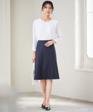 23区 L 【洗える】シルキーデシン ボールチェーン カットソー ホワイト系