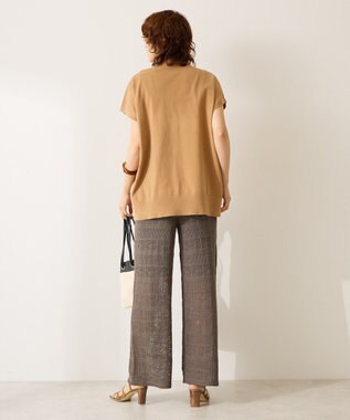 AMERICAN HOLIC レース編みニットパンツ Charcoal Gray