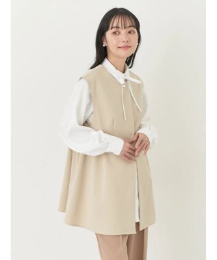 earth music&ecology ペプラムジレ Beige