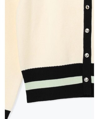 Te chichi バイカラークラシカルカーディガン オフホワイト