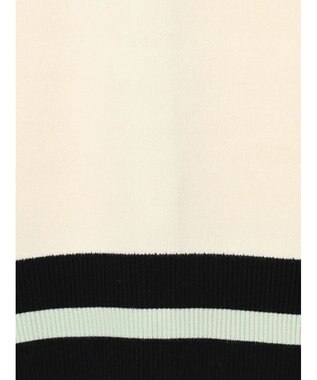 Te chichi バイカラークラシカルカーディガン オフホワイト