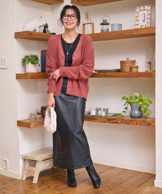 WEGO 【WEB限定/2025年秋冬新作//洗濯可/MLサイズ展開/ユニセックス着用ITEM】ドロップショルダーカーディガン レッドその他