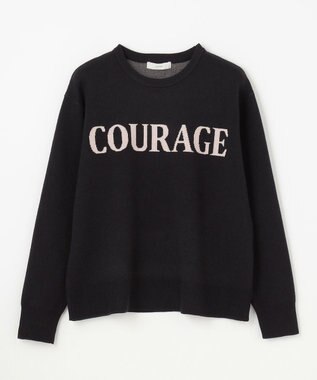 ANY 【洗濯機可】スウェットライクロゴニット ブラック