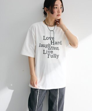 Green Parks ・ＥＬＥＮＣＡＲＥ　ＤＵＥ　ロゴｐｔ　６分袖ＴＥＥ Off White