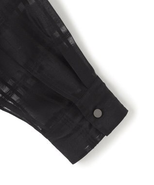 ICB 【洗える】シアードビーチェックブルゾン ブラック系チェック