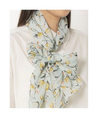 UNBILLION カシュネ cache nez / 花柄シフォンスカーフ サックスブルー