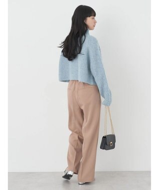 earth music&ecology フワフワＭＩＸハイネックショートニット Light Blue