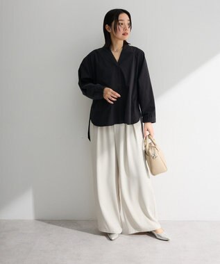 Green Parks スキッパーブラウス Black