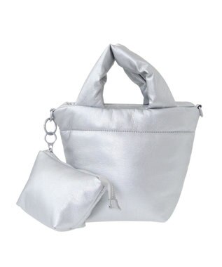 Green Parks ・ｃａｃｈｅ　ｃａｃｈｅポーチ付パフィ２ｗａｙバッ Silver