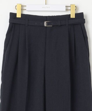 ANY SIS 【洗える】ドライオックスタック ワイドパンツ ネイビー