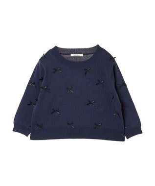 Green Parks ・ＡＮＤ　ＳＥＡＲＣＨ　メニーリボン５分袖ニット Navy