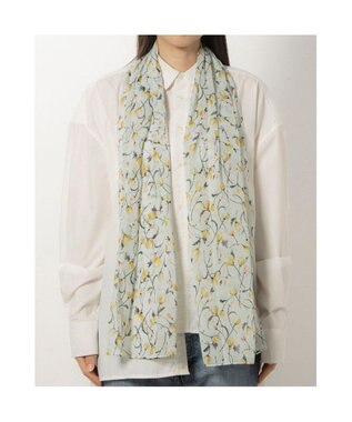 UNBILLION カシュネ cache nez / 花柄シフォンスカーフ サックスブルー