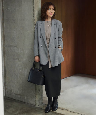 自由区 L 【洗える】ビエラチェックテーラード ジャケット ハウンドトゥース