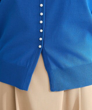 Green Parks パール調ボタン付き２ＷＡＹニットプルオーバー Blue