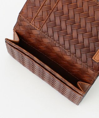 JOSEPH ABBOUD 【名刺入れ】カウレザー エンボスメッシュ ブラック系