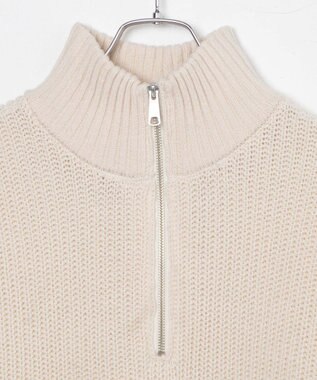 WEGO ルーズフィットハーフZIPプルオーバー ホワイトアイボリー