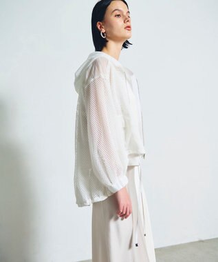 GRACE CONTINENTAL メッシュコンビフーディー ホワイト