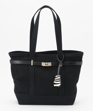 23区 チャーム付き キャンバス トートバッグ ブラック系