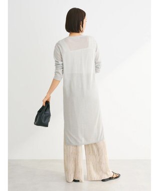 Green Parks 推しニット　ロング丈カーディガン Gray Mixture