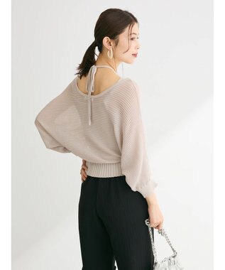 Green Parks ・swing by SET2点ニットボレロ&ニットキャミ Gray Beige