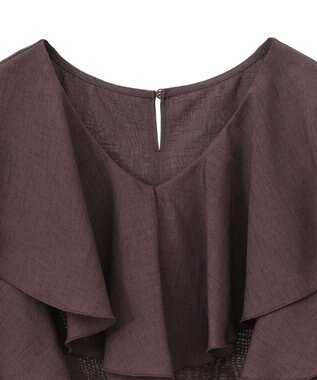 AMERICAN HOLIC イージーケアフリルシャツ Chocolat