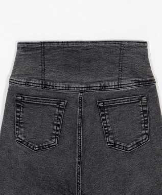 WEGO 【ストレッチ/美脚/脚長シルエット/XSSMサイズ展開】ハイウエストストレッチフレアデニムパンツ ブラックその他