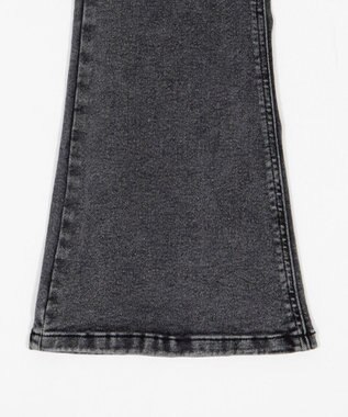 WEGO 【ストレッチ/美脚/脚長シルエット/XSSMサイズ展開】ハイウエストストレッチフレアデニムパンツ ブラックその他