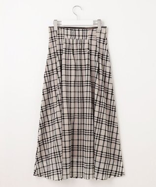 Feroux フロッキーチェック・ドット スカート ベージュ系2