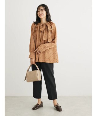 Green Parks Ｂ．ドットリボンブラウス Camel
