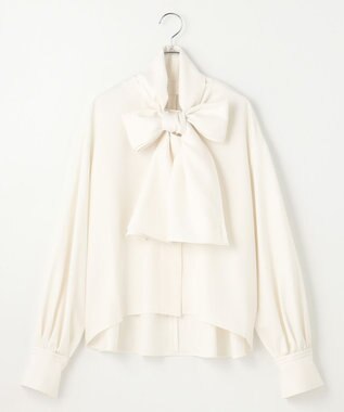 #Newans 【洗濯機可】ビックリボンパウダリーブラウス ホワイト