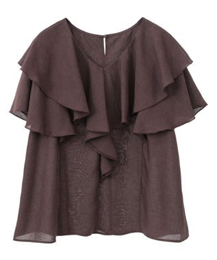 AMERICAN HOLIC イージーケアフリルシャツ Chocolat