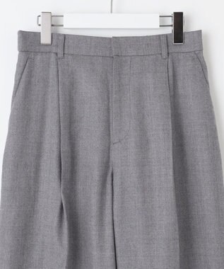 自由区 【洗える】ウォッシャブルウールサキソニーワイド パンツ TOPグレー