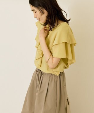 AMERICAN HOLIC イージーケアフリルシャツ Mustard