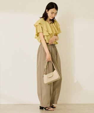 AMERICAN HOLIC イージーケアフリルシャツ Mustard