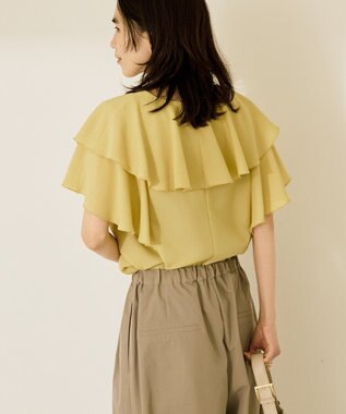 AMERICAN HOLIC イージーケアフリルシャツ Mustard