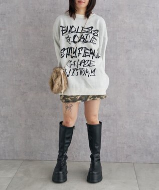 WEGO ファー巾着チェーンショルダー ブラウンその他