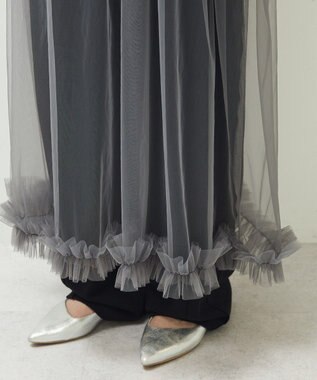 Green Parks ・ＥＬＥＮＣＡＲＥ　ＤＵＥ　チュールワンピース Charcoal Gray