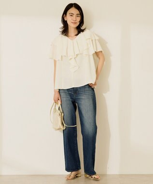 AMERICAN HOLIC イージーケアフリルシャツ Off White