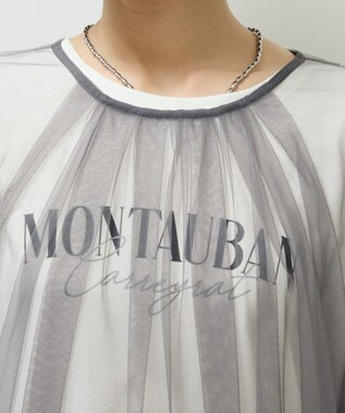 Green Parks ・ＥＬＥＮＣＡＲＥ　ＤＵＥ　チュールワンピース Charcoal Gray