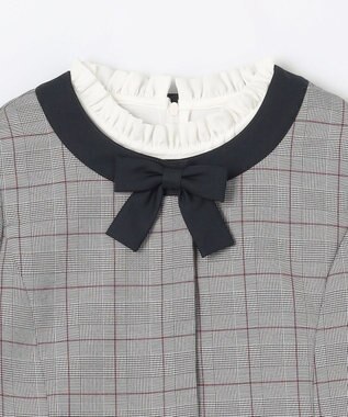 組曲 KIDS 【150-170㎝】グレンチェックジャケット＆プリーツワンピース セット ネイビー×チェック系