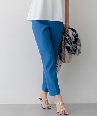 23区 【先行予約/CanCam掲載】リネンレーヨンストレッチ テーパード パンツ グレイッシュブルー系