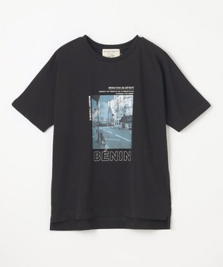 ANY オーガビッツロゴ・フォトTシャツ ブラック×フォト