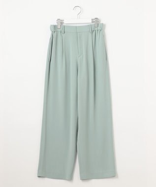 自由区 L 【セットアップ対応・洗える】トリアセジョーゼット  パンツ ライトグリーン系