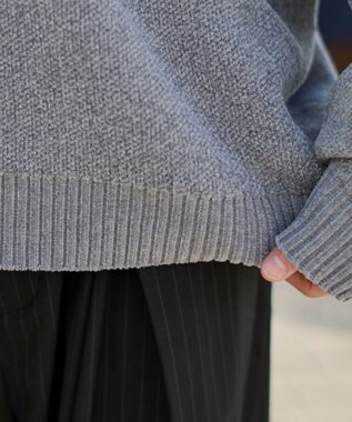 WEGO 【ユニセックス着用ITEM】ベロアモールグラフィックプルオーバー グレー