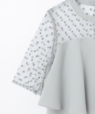 GRACE CONTINENTAL ドットチュールサロペット グレー