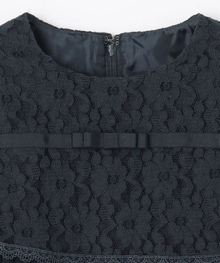 組曲 KIDS 【110-140cm】シフォンプリーツコンビ ワンピース ネイビー系