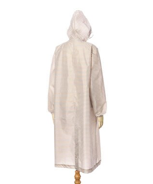 MOONBAT FLAT PURE サイクル レインコート ボーダー 自転車 収納袋付き ベージュ