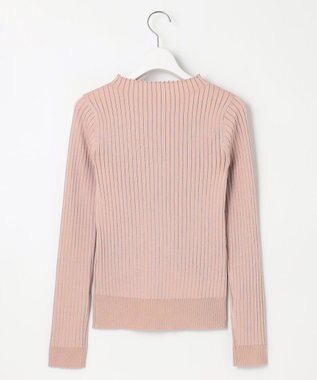 Feroux 【洗える】ロゴリブ プルオーバー ニット ピンク系